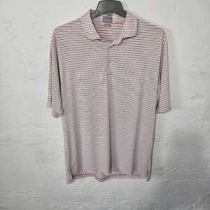 Fennec Polo Shirt Mens Extra Large Red & Blue Striped Golf Athletic Performance